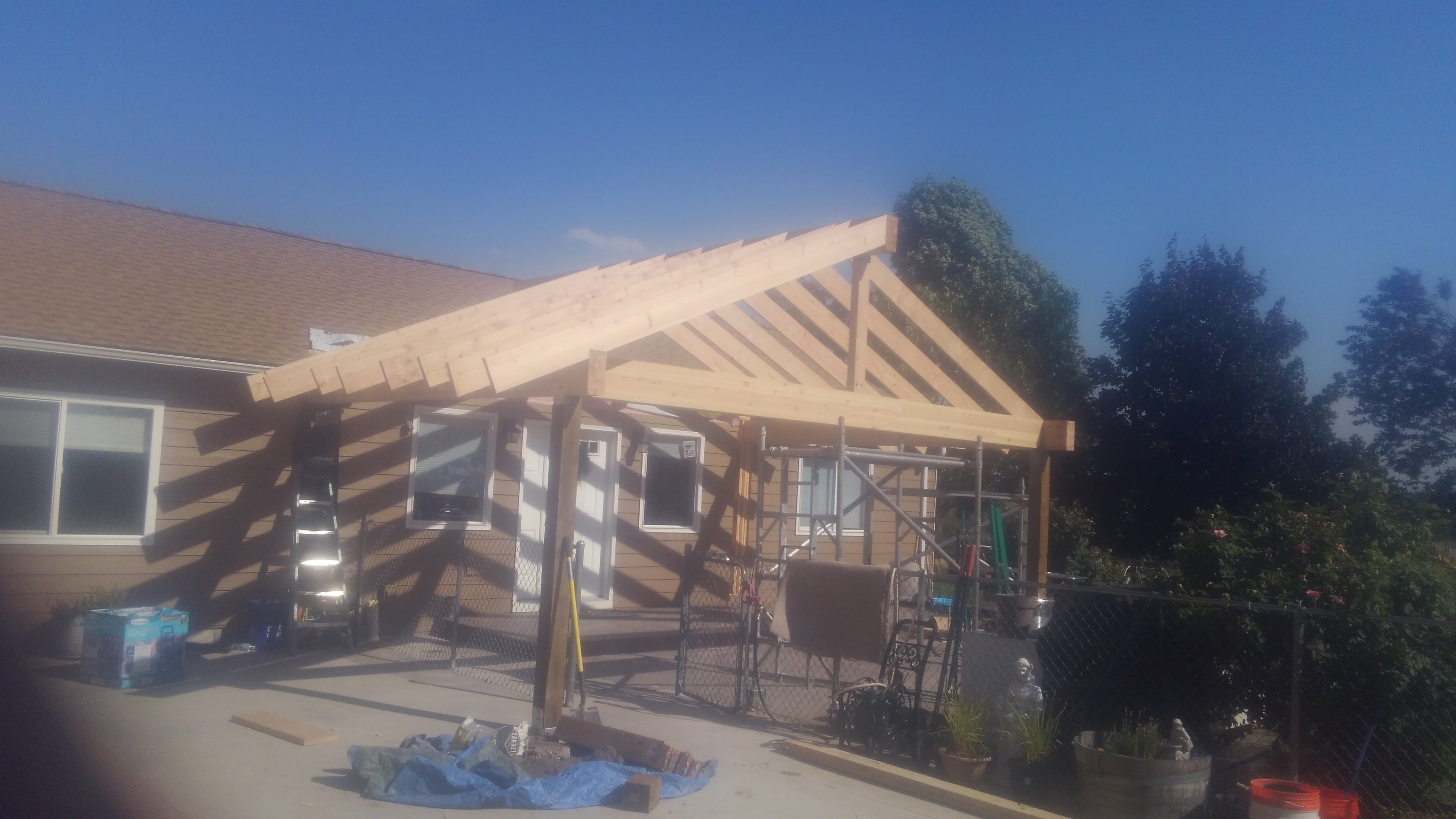 Completed covered carport exterior